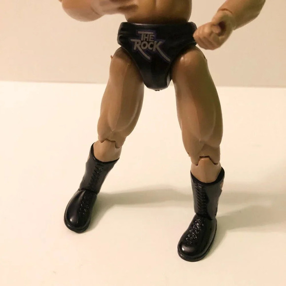 2000 WWF Jakks Pacific Finishing Moves Rock Bottom The Rock & Triple - Picture 4 of 16